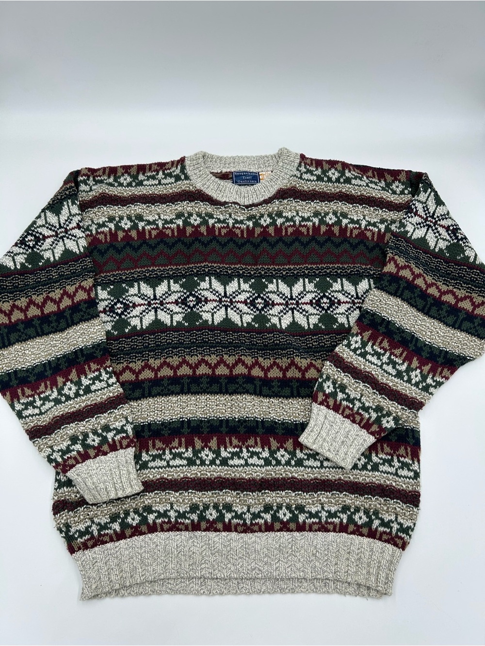 Susquehanna Trail Outfitters Classic Fair Isle Crewneck Sweater Multicolor L USA